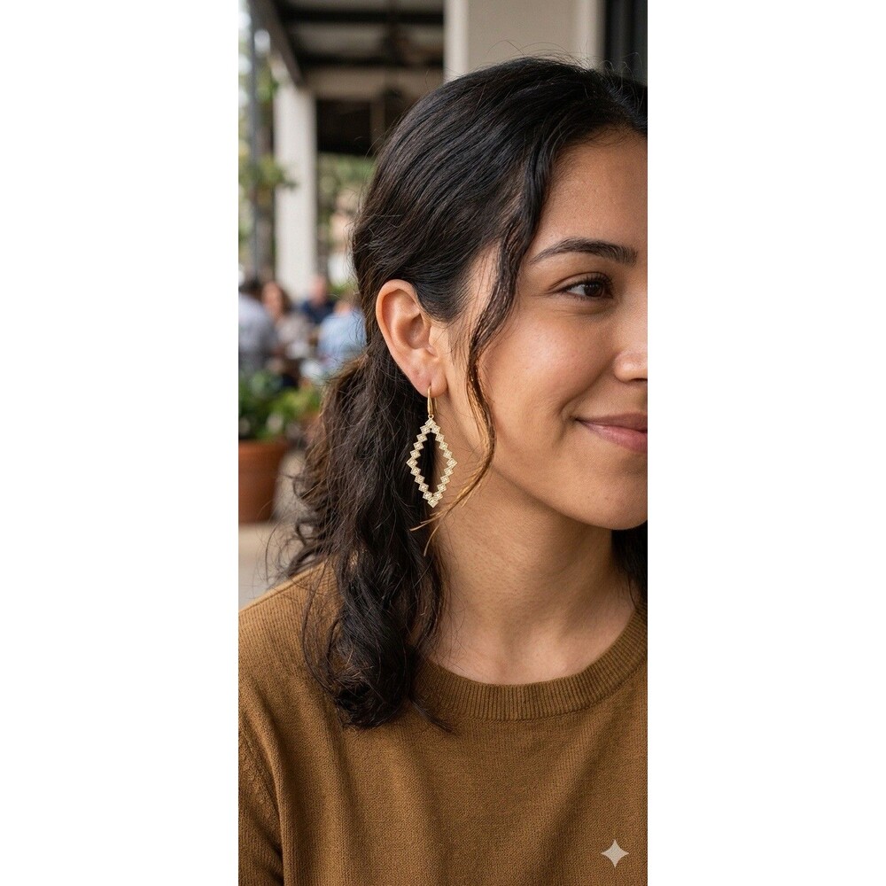 Kendra Scott Kinsley  Earrings Gold White cz